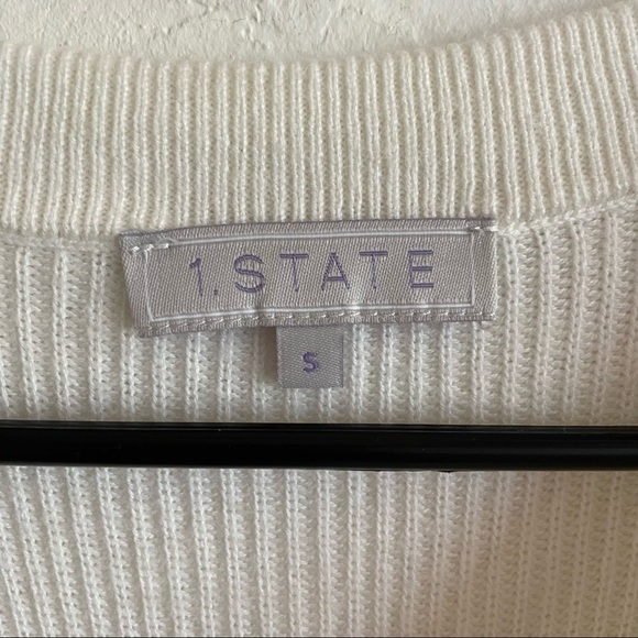 1.STATE RUFFLED TIERED PULLOVER CREAM SWEATER - Picture 7 of 9